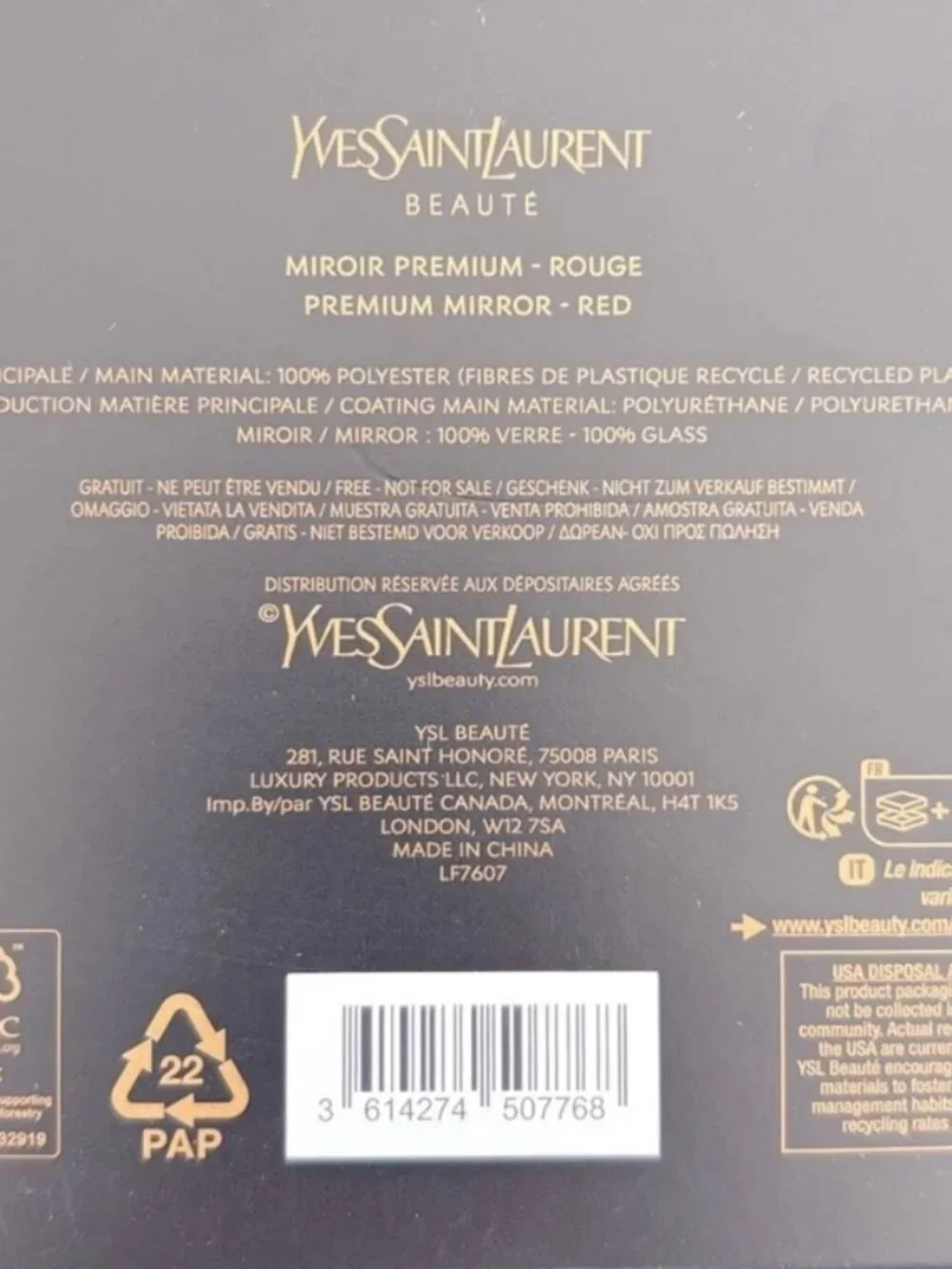 Yves Saint Laurent YSL Cushion Compact Mirror